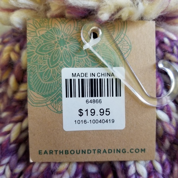 Earthbound Trading Co. Purple Chunky Cable Knit Hat - Picture 7 of 8